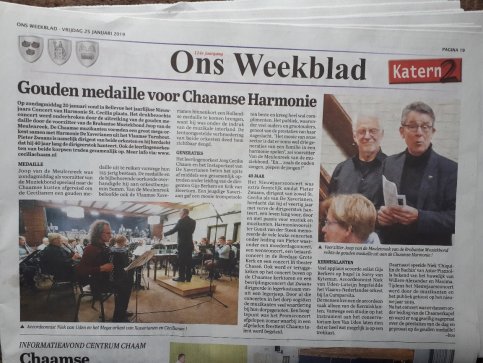 GOUDEN MEDAILLE VOOR CHAAMSE HARMONIE !
