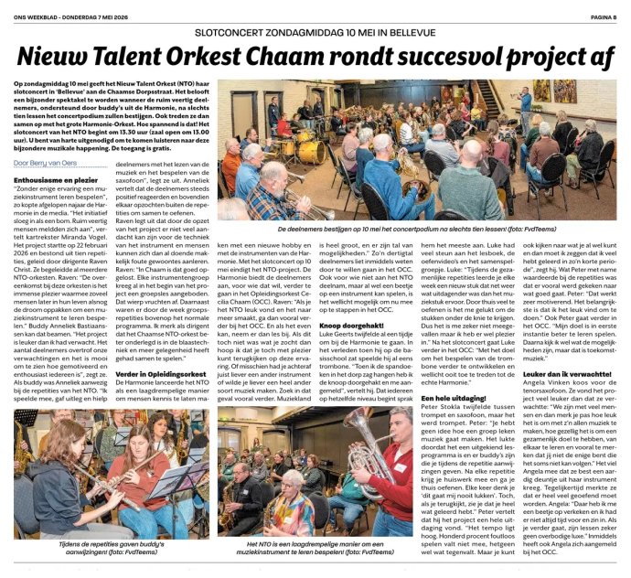 Nieuw Talent Orkest presenteerde eindconconcert!